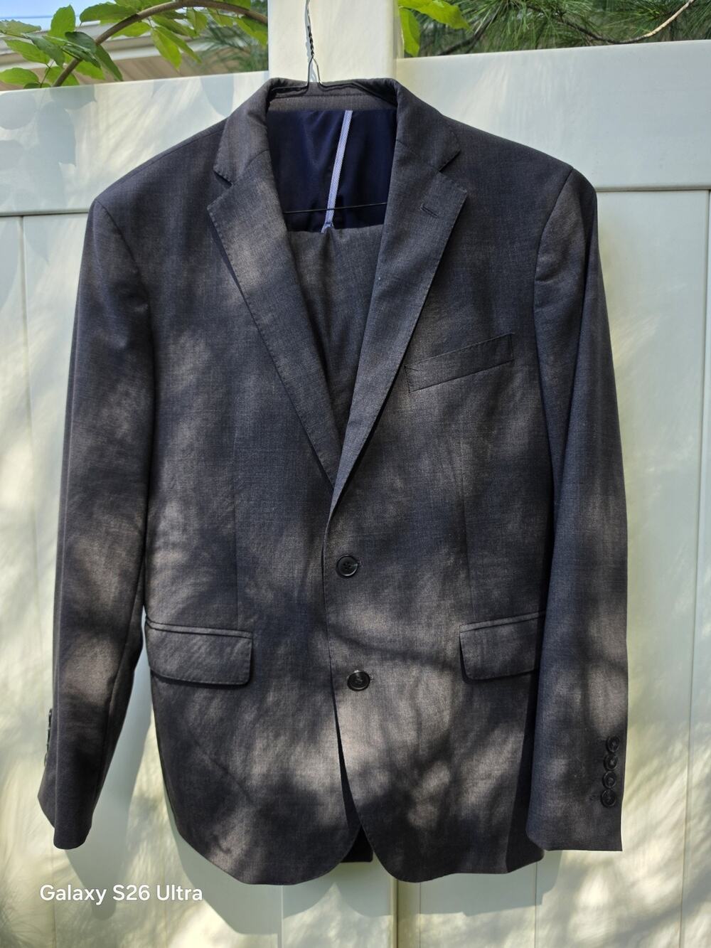Cole Haan Grand.ØS Men's Charcoal Grey Wool Stretch Suit 42S / 30W 30L Slim Fit